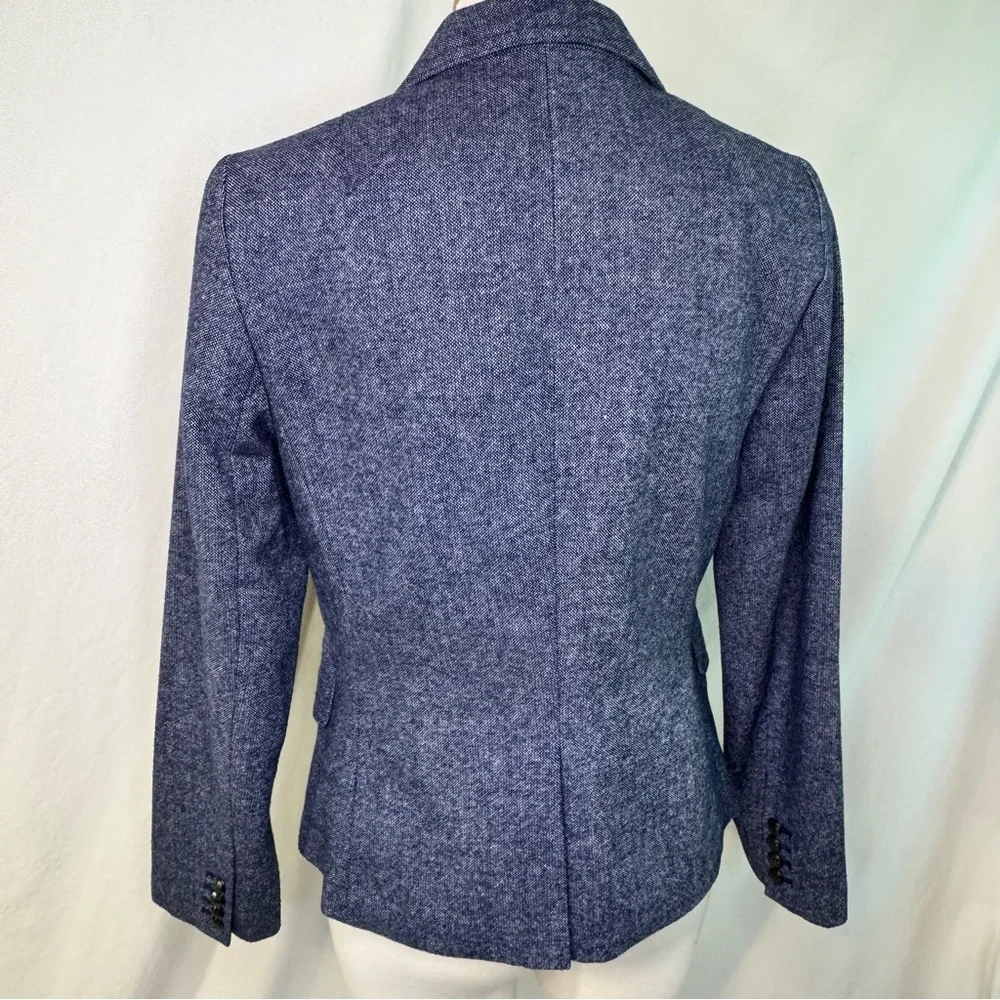 Banana Republic Dark Blue Wool Blend Blazer Size 4 - Picture 5 of 8
